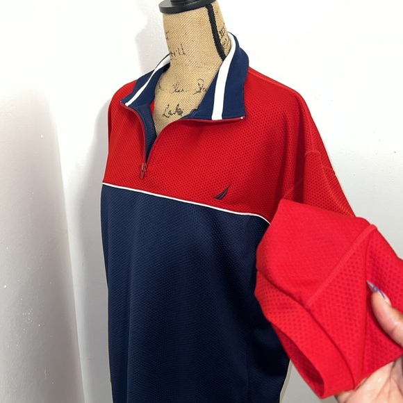 Nautica Red & Navy Blue Pull Over - Picture 4 of 8